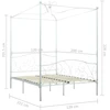 Lova su baldakimu, baltos spalvos, 120x200cm, metalas