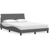 Lova su čiužiniu, Hanko, tamsiai pilkos spalvos, 140x190cm, audinys