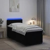 Lova su čiužiniu ir LED apšvietimu Juoda 100 x 200 cm Aksomas