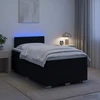 Lova su čiužiniu ir LED apšvietimu Juoda 120 x 200 cm Audinys