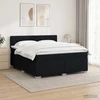 Lova su čiužiniu ir LED apšvietimu Juoda 140 x 190 cm Audinys