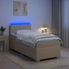 Lova su čiužiniu ir LED apšvietimu Kreminė 80 x 200 cm Audinys