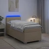 Lova su čiužiniu ir LED apšvietimu Kreminė 100 x 200 cm Audinys