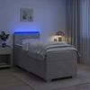 Lova su čiužiniu ir LED apšvietimu Šviesiai pilka Viengulis