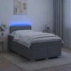 Lova su čiužiniu ir LED apšvietimu Šviesiai pilka 120 x 190 cm