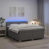 Lova su čiužiniu ir LED apšvietimu Šviesiai pilka 200 x 200 cm