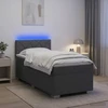 Lova su čiužiniu ir LED apšvietimu Tamsiai pilka Viengulis
