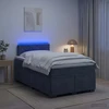 Lova su čiužiniu ir LED apšvietimu Tamsiai pilka 120 x 200 cm