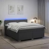 Lova su čiužiniu ir LED apšvietimu Tamsiai pilka 140 x 200 cm