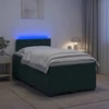 Lova su čiužiniu ir LED apšvietimu Tamsiai žalia 120 x 200 cm