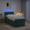 Lova su čiužiniu ir LED apšvietimu Tamsiai žalia 90 x 200 cm