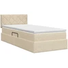 Lova su daiktų laikymo vieta ir čiužiniu Kreminė 90 x 200 cm