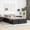 Lova su daiktų laikymo vieta ir čiužiniu 2 pcs Juoda Oda