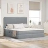 Lova su daiktų laikymo vieta ir čiužiniu Šviesiai pilka audinys