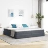 Lova su daiktų laikymo vieta ir čiužiniu Tamsiai pilka Aksomas