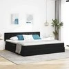 Lova su daiktų laikymo vieta ir LED Juoda 200 x 200 cm Aksomas