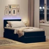 LED saugojimo lova su čiužiniu Juoda 100 x 200 cm Aksomas