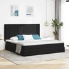 Lova su daiktų laikymo vieta ir LED Juoda 200 x 200 cm Aksomas