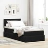 Lova su daiktų laikymo vieta ir LED Juoda 90 x 200 cm Aksomas