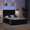 LED saugojimo lova su čiužiniu Juoda 140 x 200 cm Aksomas