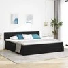 Lova su daiktų laikymo vieta ir LED Juoda 200 x 200 cm Aksomas