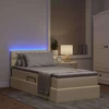 LED saugojimo lova su čiužiniu Kremas 90 x 200 cm Audinys