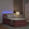 LED saugojimo lova su čiužiniu Rožinė 90 x 200 cm Aksomas