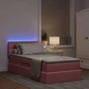 LED saugojimo lova su čiužiniu Rožinė 100 x 200 cm Aksomas