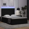Lova su daiktų laikymo vieta ir LED su LED Juoda 140 x 190 cm