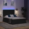 Lova su daiktų laikymo vieta ir LED su LED Juoda 140 x 190 cm