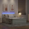 Lova su daiktų laikymo vieta ir LED Šviesiai pilka 140 x 190 cm