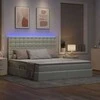 Lova su daiktų laikymo vieta ir LED Šviesiai pilka 180 x 200 cm