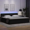 Lova su daiktų laikymo vieta ir LED Šviesiai pilka 200 x 200 cm