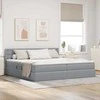 Lova su daiktų laikymo vieta ir LED Šviesiai pilka 200 x 200 cm