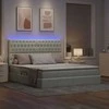 Lova su daiktų laikymo vieta ir LED Šviesiai pilka 180 x 200 cm
