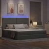 Lova su daiktų laikymo vieta ir LED Šviesiai pilka 200 x 200 cm