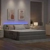 Lova su daiktų laikymo vieta ir LED Šviesiai pilka 160 x 200 cm