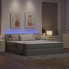LED saugojimo lova su čiužiniu Šviesiai pilka 160 x 200 cm