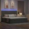 Lova su daiktų laikymo vieta ir LED Šviesiai pilka 200 x 200 cm