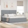 Lova su daiktų laikymo vieta ir LED Šviesiai pilka 200 x 200 cm
