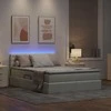 Lova su daiktų laikymo vieta ir LED Šviesiai pilka 140 x 200 cm