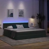 LED saugojimo lova su čiužiniu Tamsiai pilka 200 x 200 cm