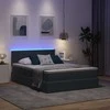 Lova su daiktų laikymo vieta ir LED Tamsiai pilka 140 x 200 cm