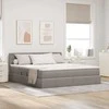 Lova su daiktų laikymo vieta ir LED Taupe 160 x 200 cm audinys
