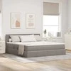 Lova su daiktų laikymo vieta ir LED Taupe 160 x 200 cm audinys