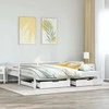 Lova su ištraukiama dalimi/stalčiais be čiužinio balta 80x200cm