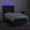 Lova su spyruoklėmis/čiužiniu/LED, juoda, 80x200cm, audinys
