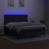 Lova su spyruoklėmis/čiužiniu/LED, juoda, 180x200 cm, audinys