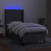 Lova su spyruoklėmis/čiužiniu/LED, pilka, 90x200 cm, audinys