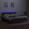Lova su spyruoklėmis/čiužiniu/LED, ruda, 180x200 cm, audinys